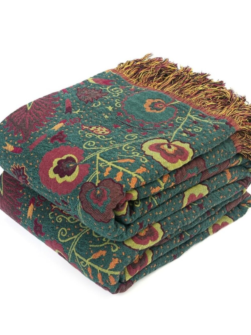 Boho Throw Blanket for Bed 60"x80", 100% Cotton Cozy Couch Blankets